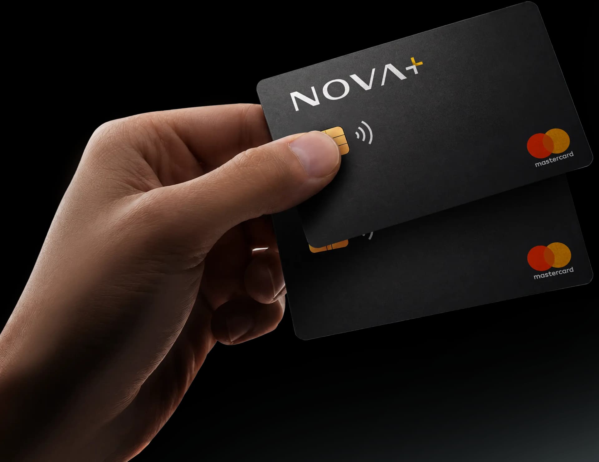 NOVA+ cards held in hand